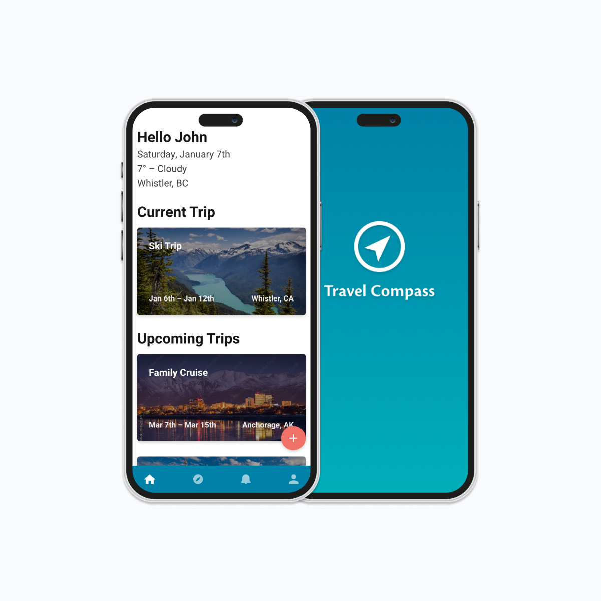travel compass mobile interface preview